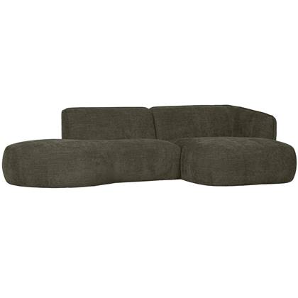 WOOOD Polly Chaise Longue Recjts - Polyester - Warm Groen - 71x258x150