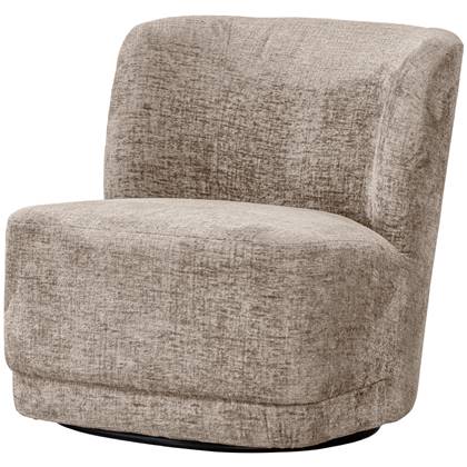 WOOOD Draaifauteuil Atty Polyester Zand 75x74x65