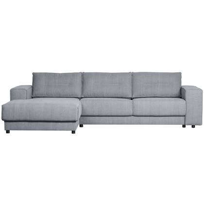 Basiclabel Chaise Longue Links - Katoen - Muisgrijs - 81x295x95|177