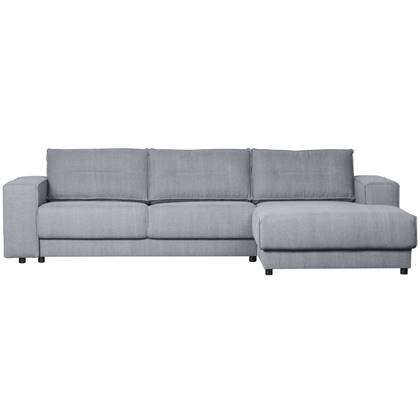 Basiclabel Chaise Longue Rechts - Katoen - Muisgrijs - 81x295x95|177