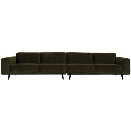 BePureHome Statement XL 4-Zits Bank - Rib - Groen - 77x372x93