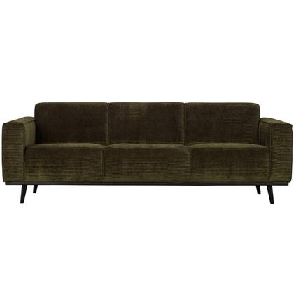 BePureHome Statement 3-Zits Bank - Ribstof - Groen - 77x230x93