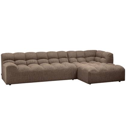 WOOOD Allure Chaise Longue Rechts - Polyester - Bruin - 79x324x165