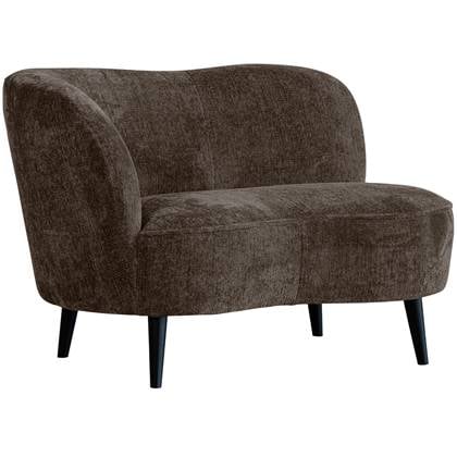 WOOOD Sara Lounge Fauteuil Links - Polyester - Grijs|Bruin - 71x112x81