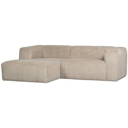 WOOOD Bean Chaise Longue Links - Ribstof - Travertin - 73x254x178