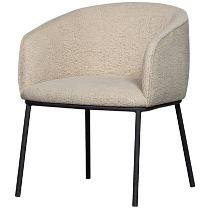 WOOOD Leon Eetkamerstoel - Bouclé - Naturel Melange - 77x61x63 Bruin