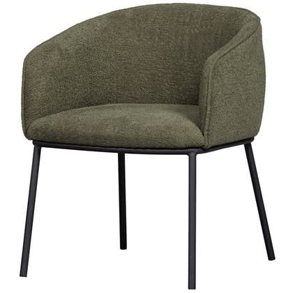 WOOOD Leon Eetkamerstoel - Bouclé  - Forest Green - 77x61x63