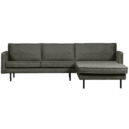 BePureHome Chaise Longue Rechts Rodeo - Velvet - Frost - 85x300x155