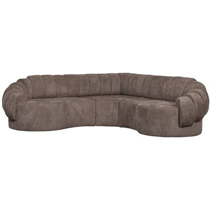 BePureHome Croissant Hoekbank - Polyester - Bruin|Grijs - 83x260x260