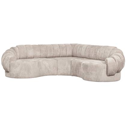 BePureHome Croissant Hoekbank - Polyester - Naturel - 83x260x260