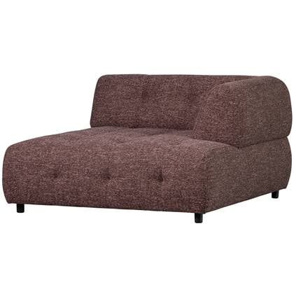 WOOOD Louis 1,5-Zits Chaise Longue - Polyester - Mauve - 73x122x140