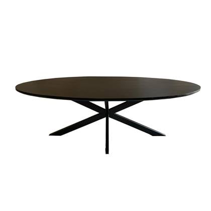 Livingfurn Jesper ovale eettafel - 240 cm - hout - zwart