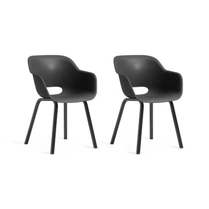 Keter Noa Tuinstoel - 2st - 55x56.5x80cm - metalen onderstel Zwart