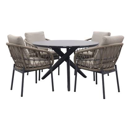Vdgarde Julia|Dublin ronde tuinset - 120 cm. - 5-delig Grijs