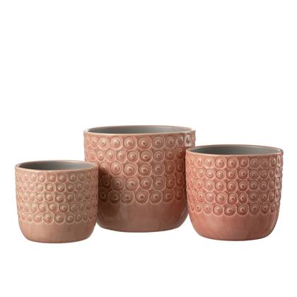 J-Line bloempot Bol - keramiek - - large - Ø 17.00 cm Roze