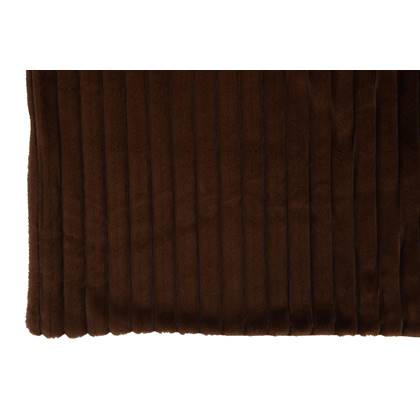 J-Line plaid Corduroy - polyester - chocolade - 180 x 130 cm Bruin