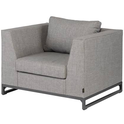 Exotan Rhodos Fauteuil Buiten - Aluminium - Ash Grey - 70x90x100