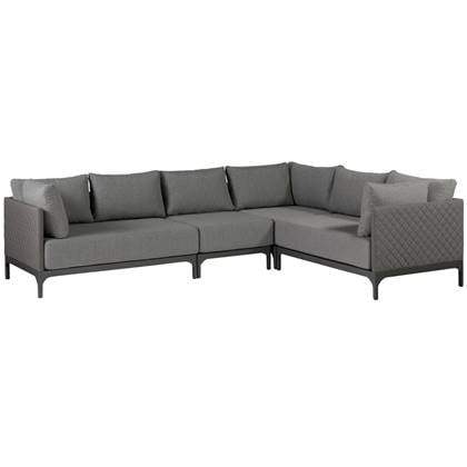 Exotan Domino Loungeset Buiten - Aluminium - Steengrijs - 88x300x225