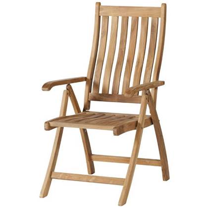 Exotan Comfort Verstelbare Tuinstoel - Teak - Naturel - 109x74x58