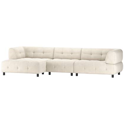 WOOOD Chaise Longue Links Louis - Ribstof - Powder - 73x334x120