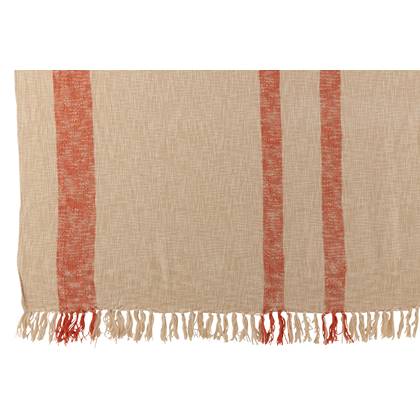 J-Line Plaid Emma - katoen - - 210 x 140 cm Oranje