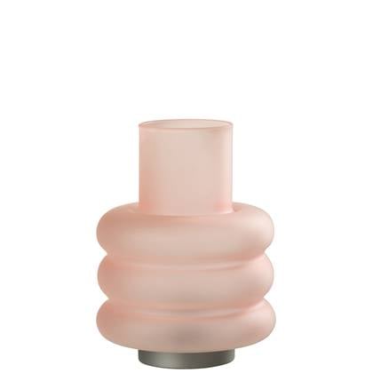 J-Line lamp Ringen - glas - - LED lichtjes Roze