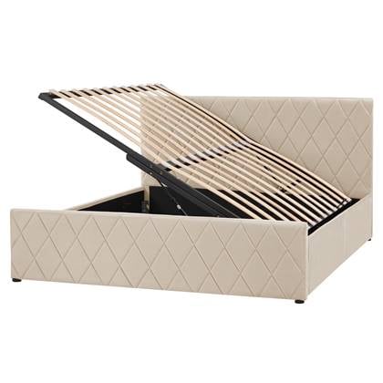 Beliani - ROCHEFORT - Tweepersoonsbed - Beige - 160 x 200 cm - Fluweel