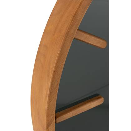 J-Line Rond klok - hout| glas - bruin| zwart - Ø 80 cm