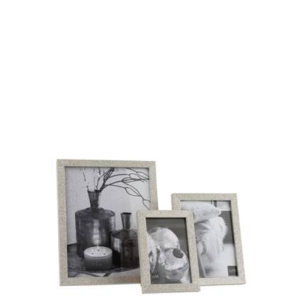 J-Line fotolijst - fotokader Glitter - hout - - large - 2 stuks Zilver