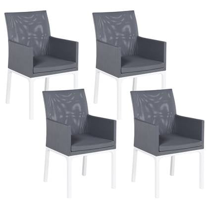 Beliani - BACOLI - Tuinstoel set van 4 - Grijs - Polyester