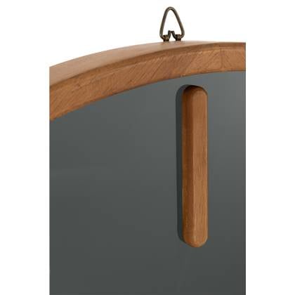 J-Line Rond klok - hout| glas - bruin| zwart - M - Ø 60 cm