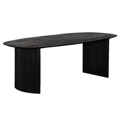 Giga Meubel Eettafel 300cm Deens Ovaal Zwart Mangohout