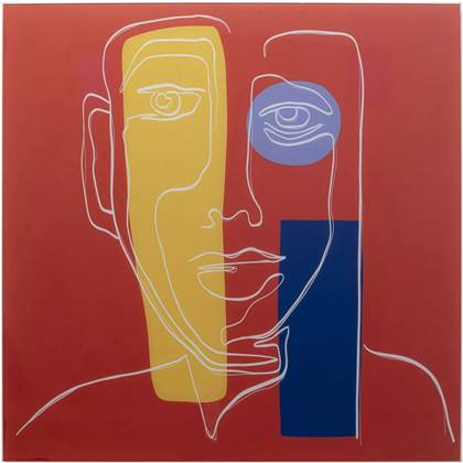 Kare Wandfoto Art Face Red 100x100cm