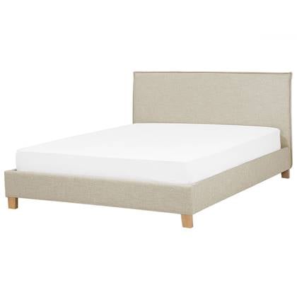 Beliani - SENNEZ - Tweepersoonsbed - Beige - 180 x 200 cm - Polyester