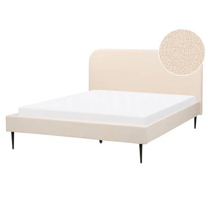 Beliani - FLAYAT - Tweepersoonsbed - Beige - 160 x 200 cm - Bouclé