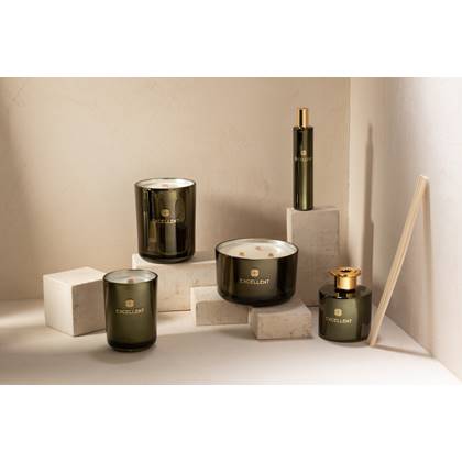 J-Line geurkaars Excellent - glas - - L - 40U Groen