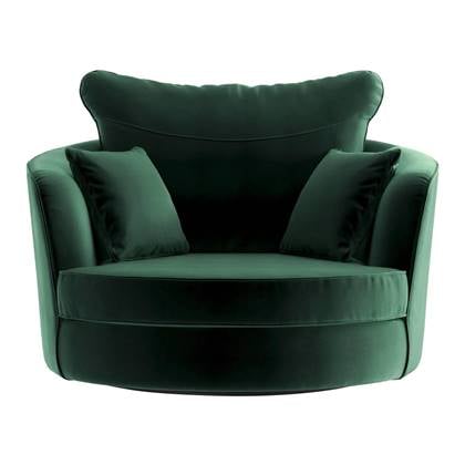 NADUVI Collection Vendôme Draaibare Fauteuil - Velvet - Donkergroen