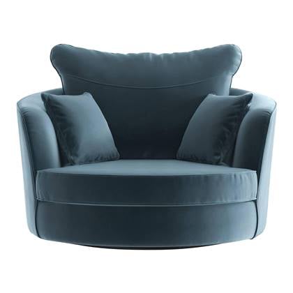 NADUVI Collection Vendôme Draaibare Fauteuil - Velvet - Lichtblauw