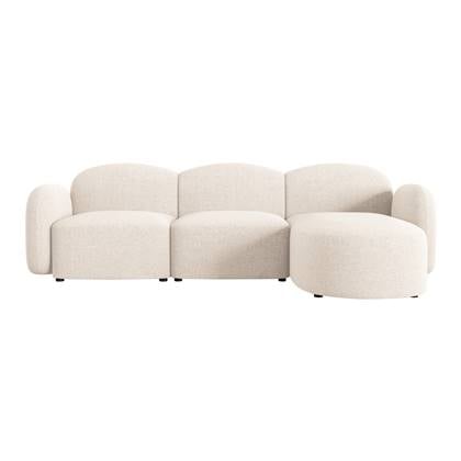 Micadoni Home Blair Hoekbank met Chaise Longue Rechts - Chenille - Licht Beige