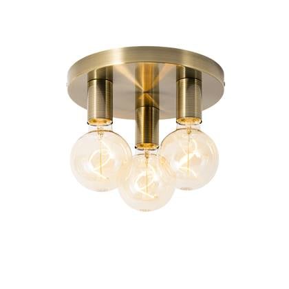 QAZQA facil - Moderne Plafondlamp - 3 lichts - Ø 25 cm - Brons - Woonkamer | Slaapkamer | Keuken