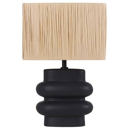 Beliani - JUDY - Tafellamp - Zwart - Keramiek Beige