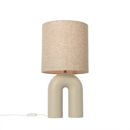 QAZQA lotti - Design Tafellamp - 1 lichts - H 59 cm - Beige - Woonkamer | Slaapkamer | Keuken