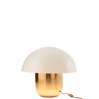 J-Line Lamp Paddenstoel Ijzer Wit/Goud Large