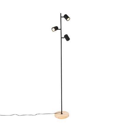 QAZQA jeana - Moderne Vloerlamp | Staande Lamp - 3 lichts - H 150 cm - Naturel - Industrieel - Woonkamer | Slaapkamer | Keuken