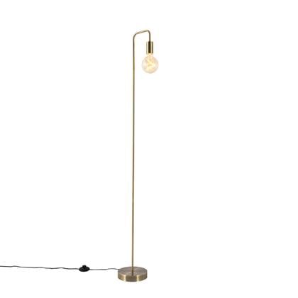 QAZQA facil - Moderne Vloerlamp | Staande Lamp - 1 lichts - H 145 cm - Brons - Woonkamer | Slaapkamer | Keuken