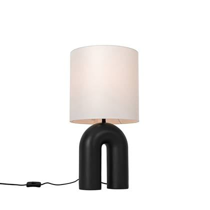 QAZQA lotti - Design Tafellamp - 1 lichts - H 59 cm - Zwart - Woonkamer | Slaapkamer | Keuken