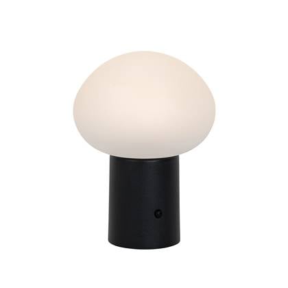 QAZQA louise - Design LED Dimbare Tafellamp met Dimmer - 1 lichts - H 22 cm - Zwart - Buitenverlichting