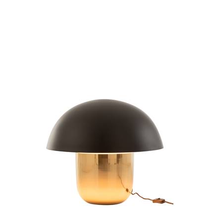 J-Line Lamp Paddenstoel Ijzer Zwart/Goud Large