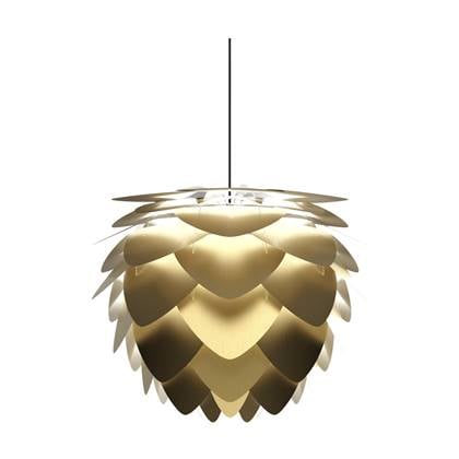 Umage Aluvia Mini hanglamp brushed brass - met koordset zwart - Ø 40 Goud