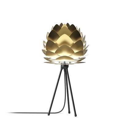 Umage Aluvia Mini tafellamp brushed brass - met tripod zwart - Ø 40 cm